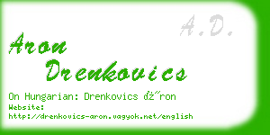 aron drenkovics business card